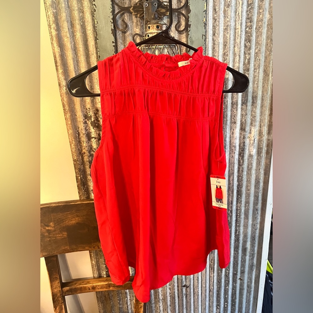 NWT Joie Red Fern Sleeveless Top
